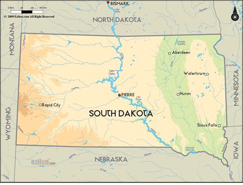south dakota map.